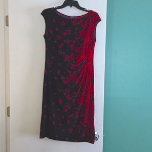 Little black and red floral dress